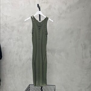 Ronny Kobo Collection Forest Green Knit Midi Dress
